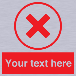 Custom red background, red cross in circle sign